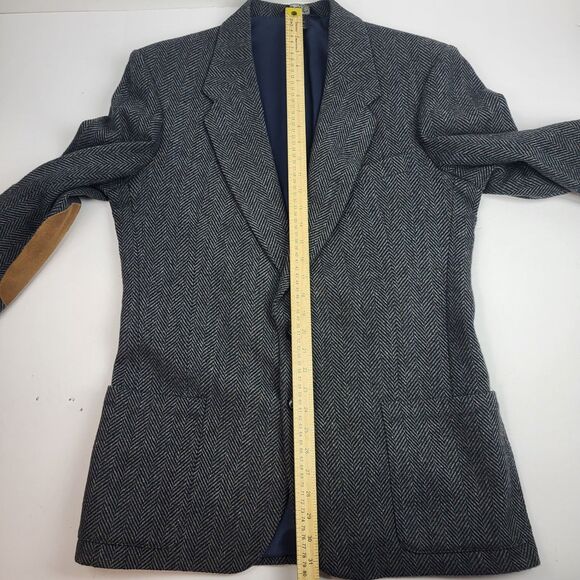 E Joven by FARAH Men's Wool TWEED blazer SUEDE Elbow Size 42L - Picture 10 of 16